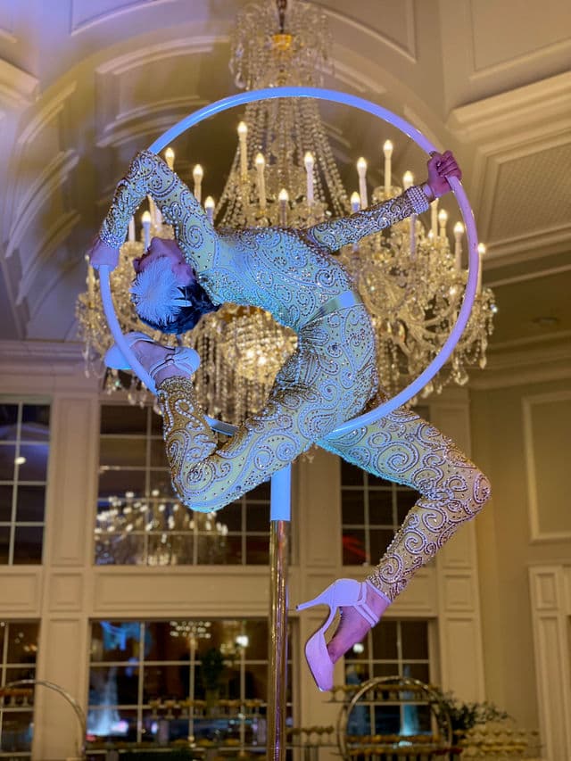 Freestanding Aerial Lollipop Rig performer in costume at an event in the New York metropolitan area (image 9)
