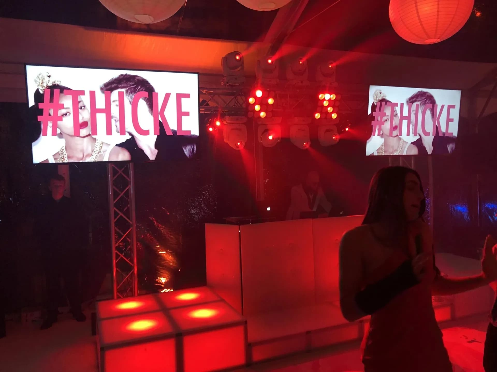 Event in deep red intelligent lighting