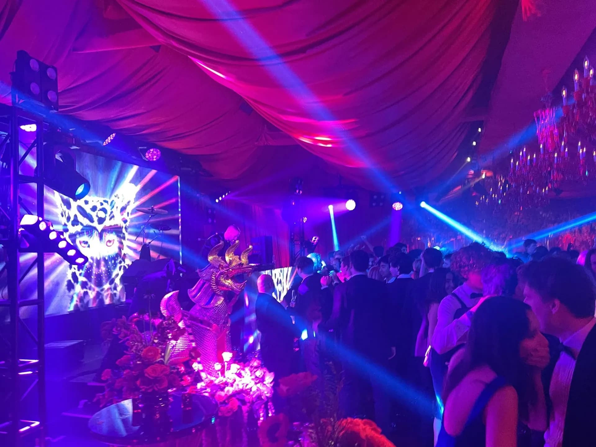 Intelligent LED video wall and professional lighting at a party