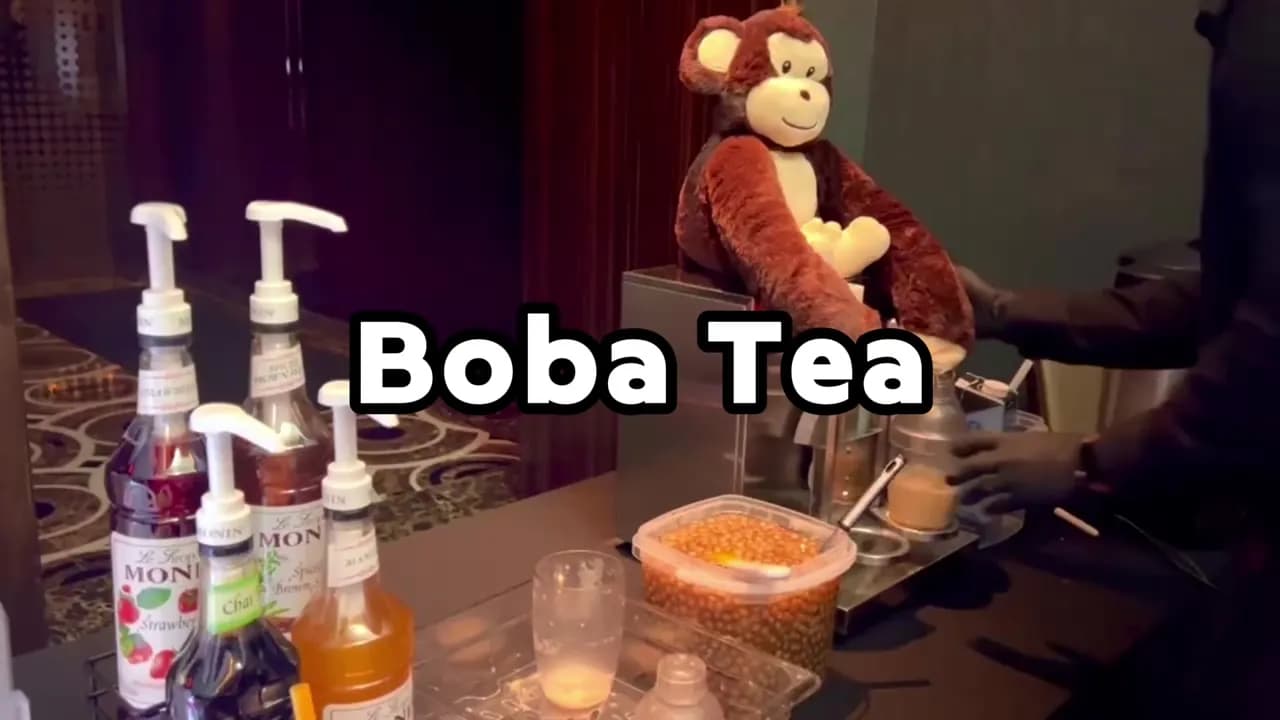 Close-up of Boba Tea station keepsakes made at a Nicholson Events event