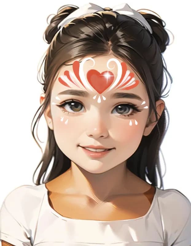 Close-up of Face Painting station keepsakes made at a Nicholson Events event