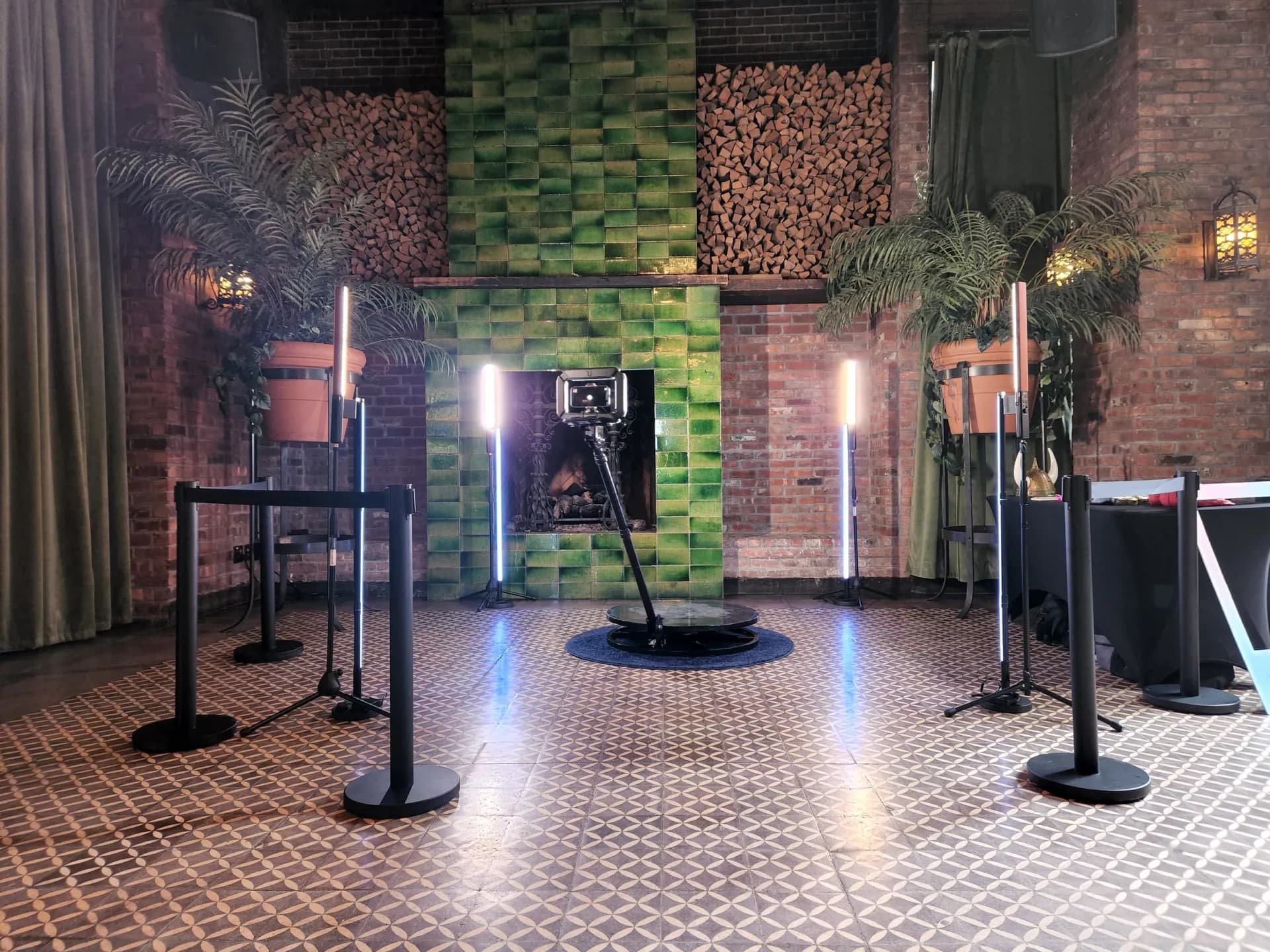 A 360 video photo booth spinning platform at a Nicholson Events mitzvah celebration