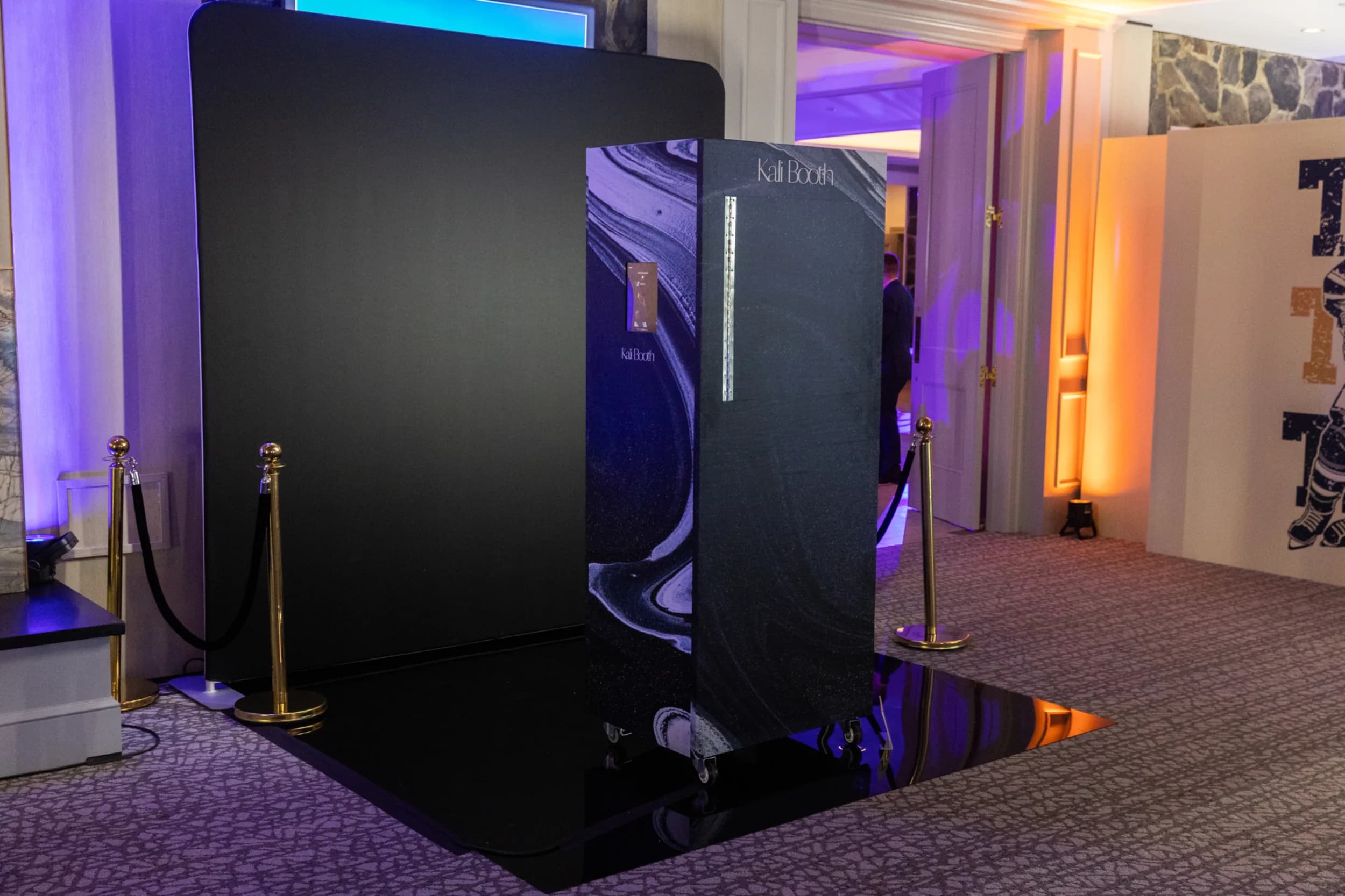 GlassCast digital video guestbook booth at a bar mitzvah reception