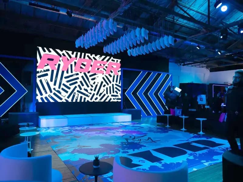 Sweet 16 party with LED video wall and dance floor