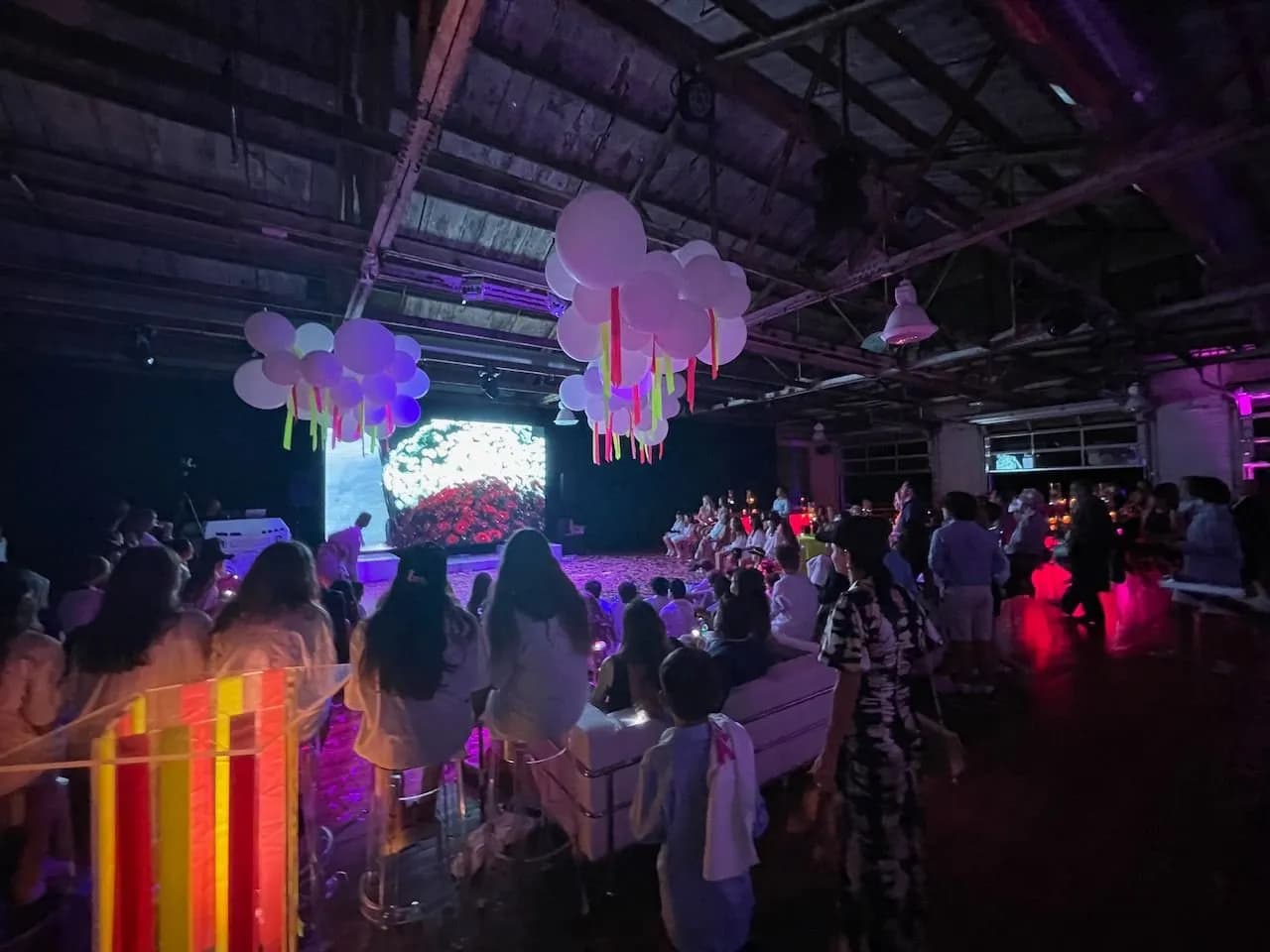 DJ dance party with color lighting at The Knowlton, an event produced end to end by Nicholson Events in Bridgeport, Fairfield County CT